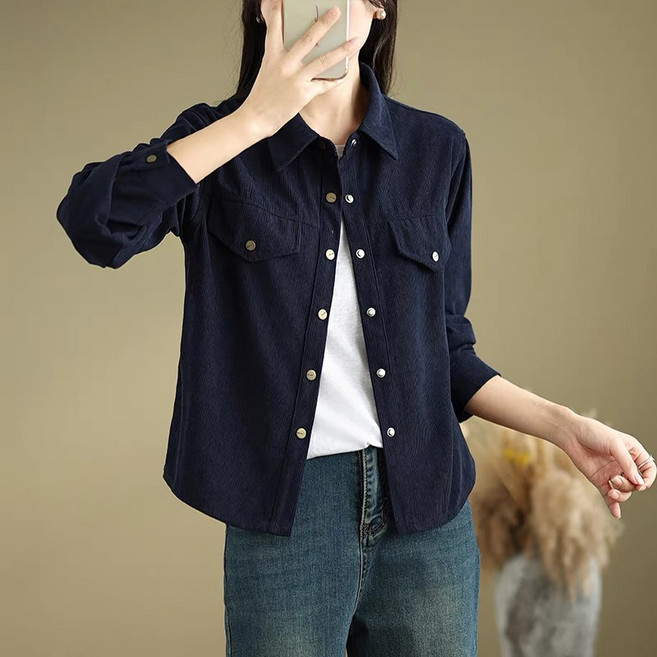 휠렉스 여성 봄 코듀로이 셔츠 자켓 셔켓 루즈핏 데일리 간절기 아우터 JT309