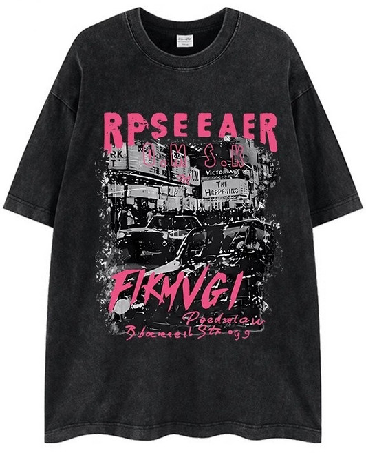 아이니 여성 오버핏 피그먼트 반팔티 빅사이즈까지