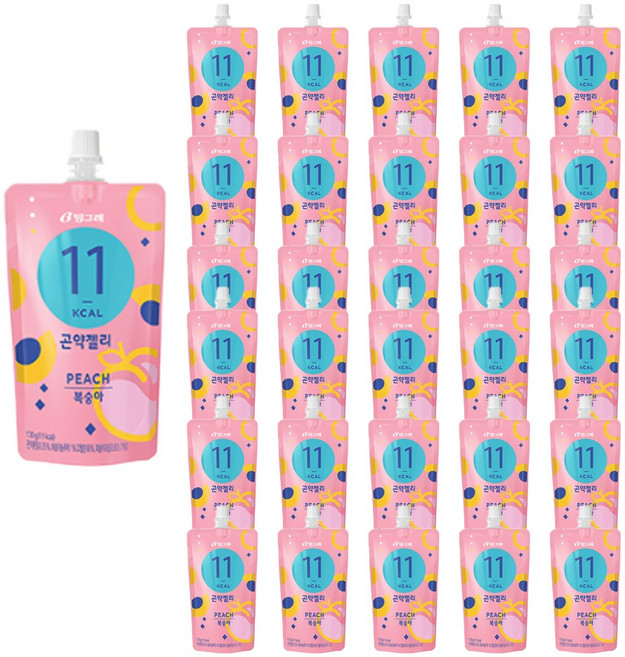 빙그레 곤약젤리 복숭아, 130g, 30개