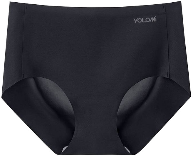 Yolomi 無痕桃心內褲 獨立包裝 冰絲無痕內褲 純棉內襠 女生內褲, 黑色