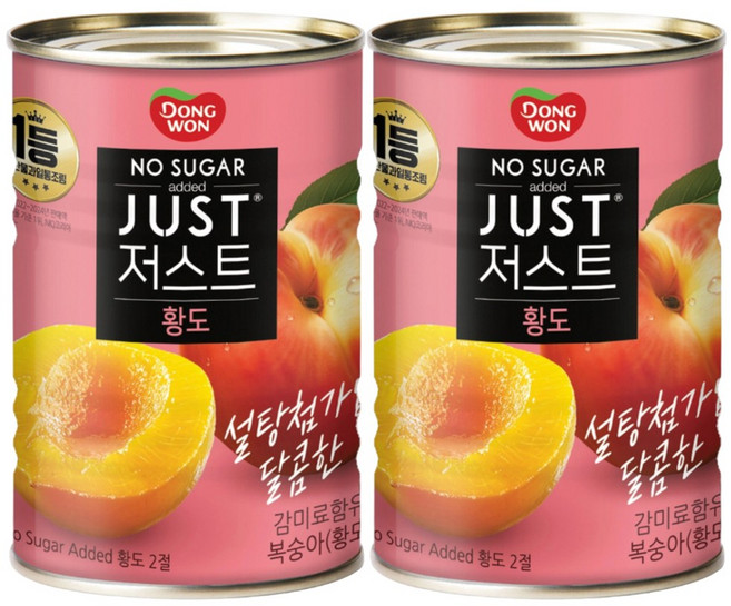 동원 JUST 노슈가 황도, 400g, 12개