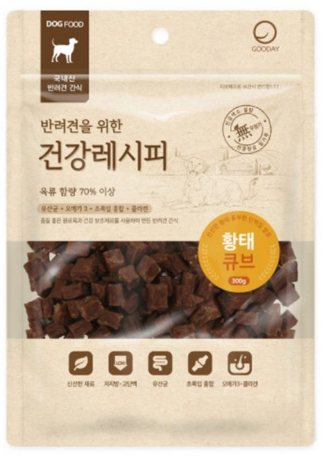 건강레시피 황태큐브 300g 국내산 대용량 노즈워크, 황태, 1개