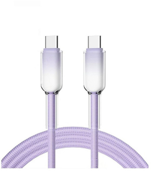 DEMIR 65W Type-C USB PD快充線, 熏衣紫,65W雙TypeC(適用15/16)1米, 1個, 1m