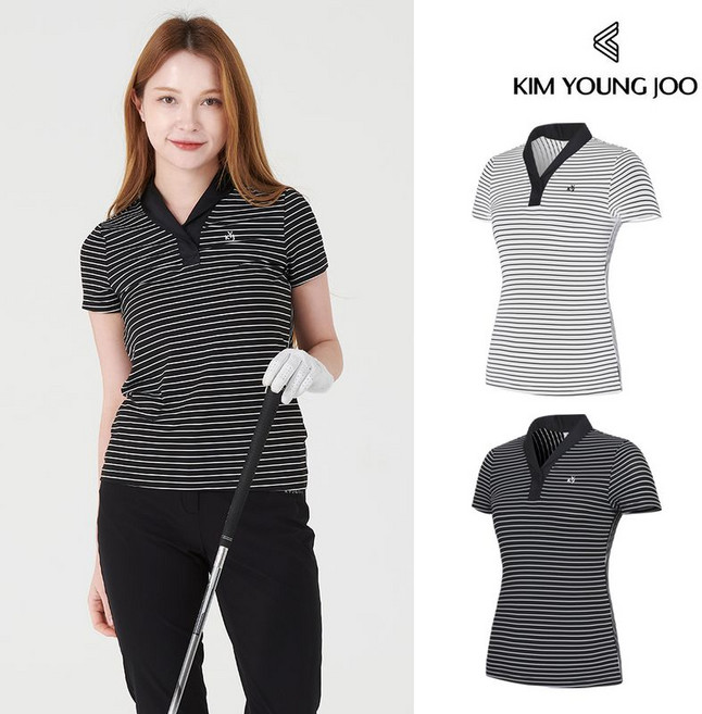 김영주 여성 골프웨어 세리 숄 카라 티셔츠