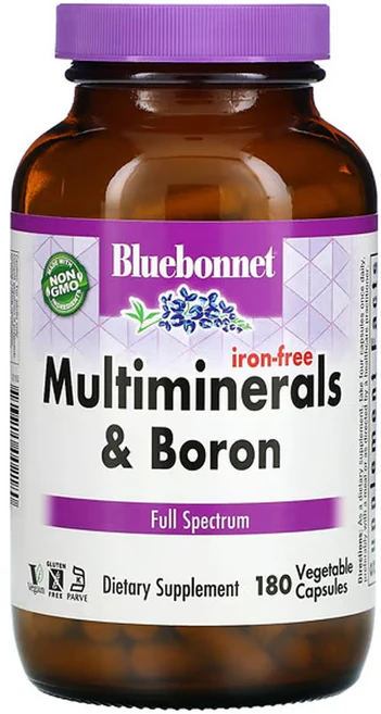 블루보넷 뉴트리션 종합 미네랄 플러스 보론 철분 무함유 베지 캡슐 180정, 1팩 - 쿠팡