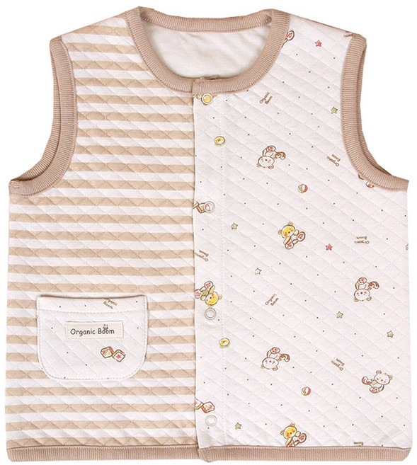 오가닉붐 베이비용 곰곰이 삼중지 보온 조끼