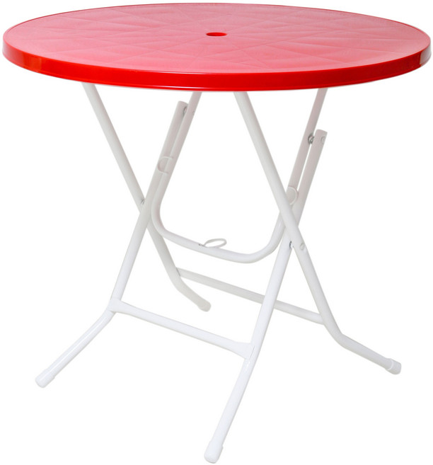 이리빙몰 접이식 플라스틱 테이블 폴딩, 원형 레드