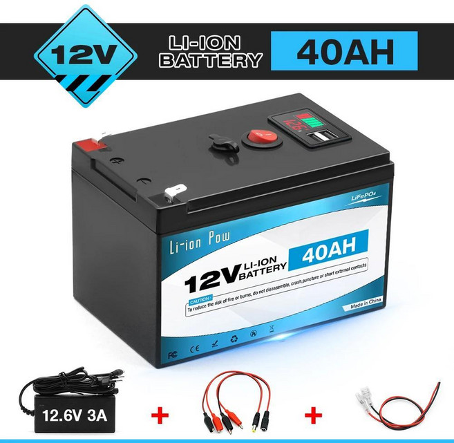 태양광 어군탐지기 파워 휠 오프 그리드 리케이션용 딥 사이클 철 인산염, 색상: 1. 12v lifepo4 40Ah Set, 1개