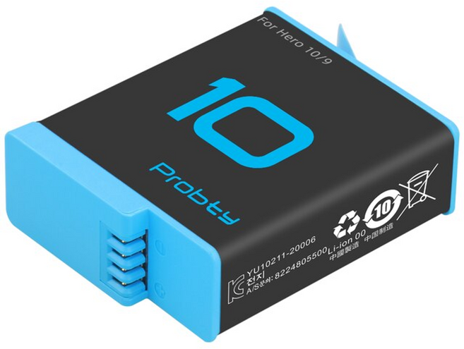 호환 배터리 1850mah gopro hero 9 10용 gopro 9 10용 포함, 1개