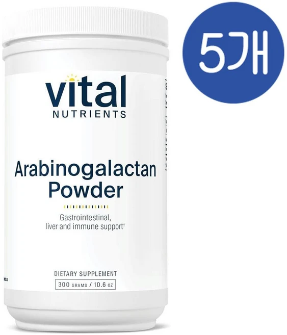 바이탈 뉴트리언츠 아라비노갈락탄 파우더 베지테리언 Vital Nutrients Arabinogalactan Powder, 5개, 300g - 쿠팡