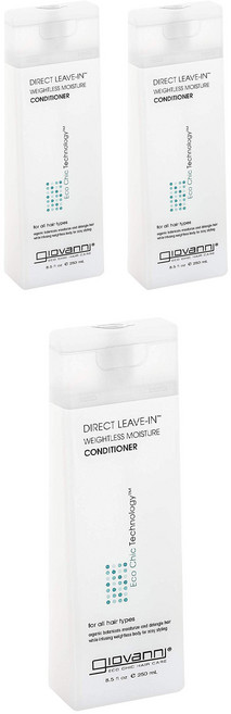 지오바니 다이렉트 리브-인 웨이트리스 모이스처 컨디셔너, 250ml, 3개