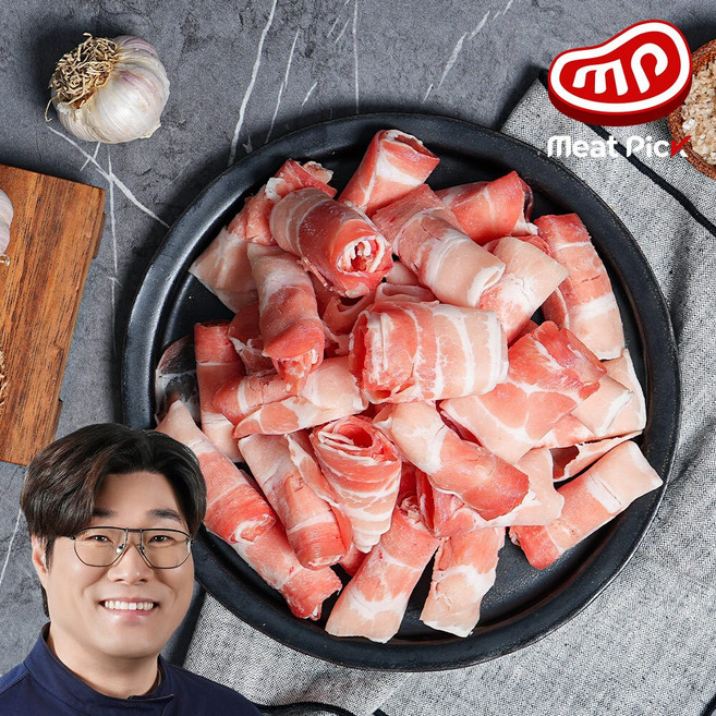 미트픽 대패 삼겹살 구이용 돌돌이, 2kg, 1개