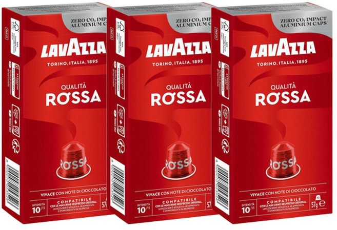 라바짜 퀄리타 로사 네스프레소 호환캡슐 커피 10개입 3개 알루미늄캡슐, 57g