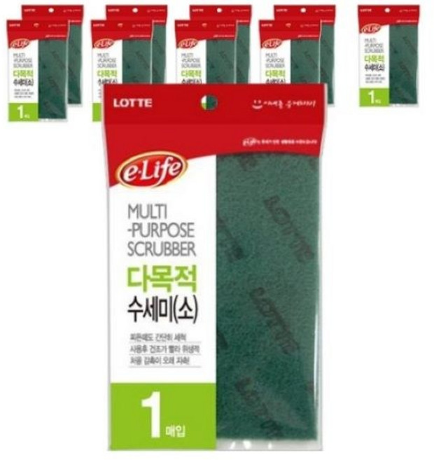 롯데이라이프 다목적 수세미 소, 1개, 10개