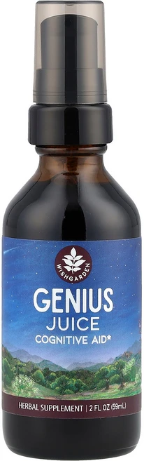 WishGarden Herbs Genius Juice Cognitive Aid 2 fl oz (59 ml), WishGarden Herbs, Genius Juice, 1, 59ml - 쿠팡