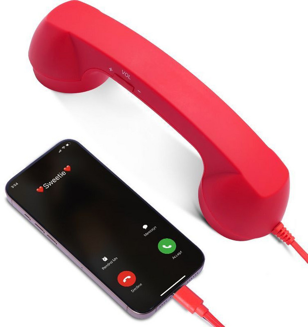 옛날 전화기 c타입 이어폰 수화기 젠더 헤드셋 옛날전화기, 1. 블랙