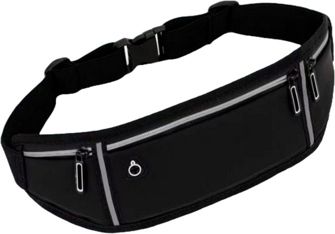 GYM BAG 초경량 고급형 방수 러닝 벨트 블랙, BLACK, 1개