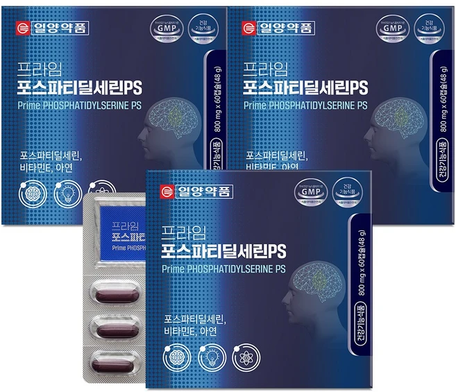 일양약품 프라임 포스파티딜세린PS / 두뇌건강, 60정, 3박스 - 쿠팡