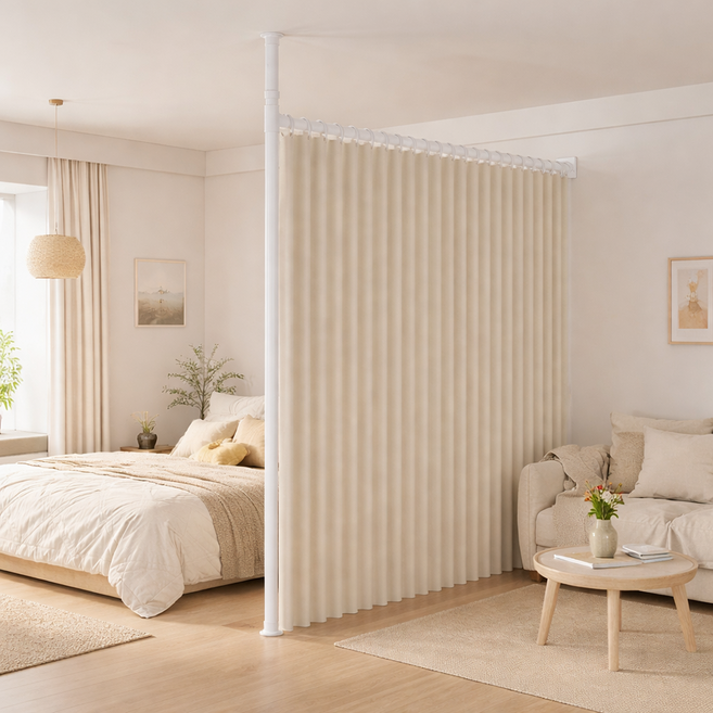 길이조절 파티션 암막 커튼 공간분리 스튜디오용, C02