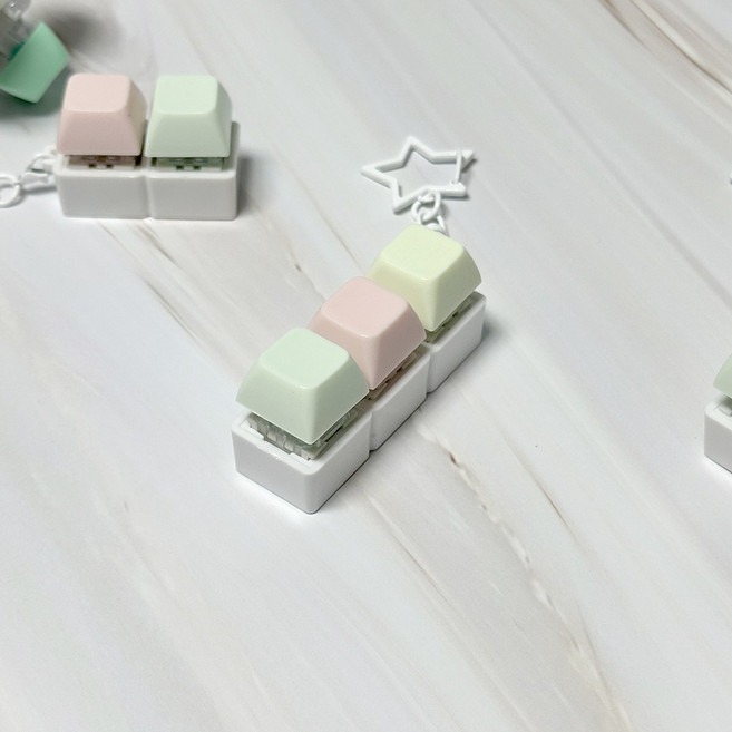 펫더월드 키보드키링 클릭커 별 열쇠고리 딸깍이, 1개, 3구