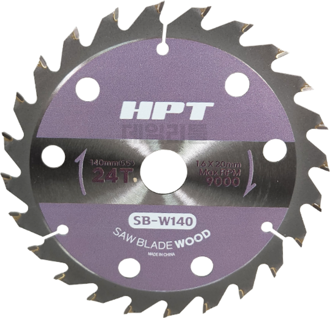 HPT 충전 원형톱날 5.5인치 목재날 140mm 내경 20mm 소형 당가루톱날 목공날, 1개