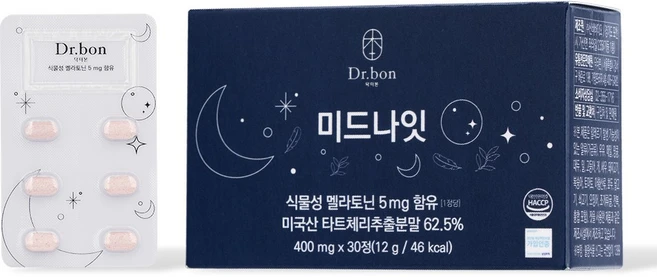 닥터본 식물성 멜라토닌 고함량5mg 미국산 타트체리 인증 1개 30정, 1세트 - 쿠팡