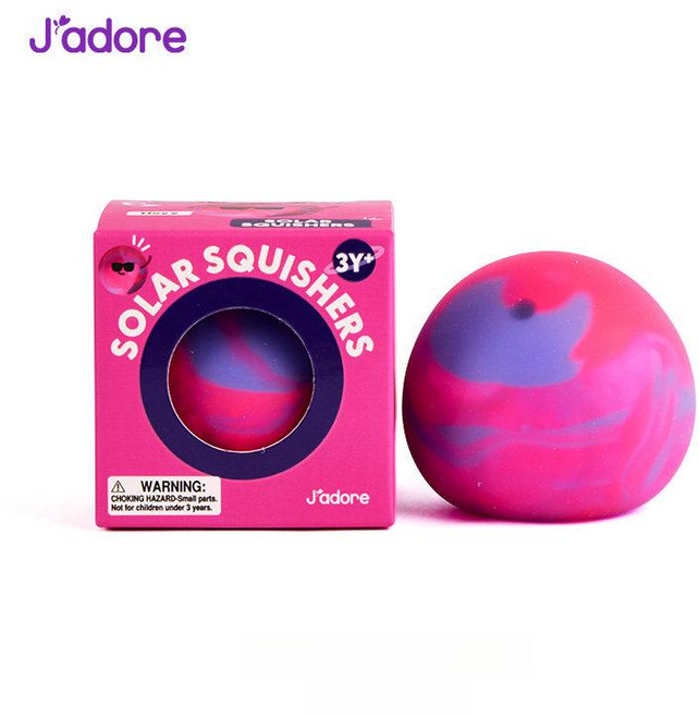 Bueno 스트레스볼 쫀득 슬라임 장난감 볼 모찌, 1개, 1g, 그라데이션 플래닛 퍼프 퍼즐 핑크