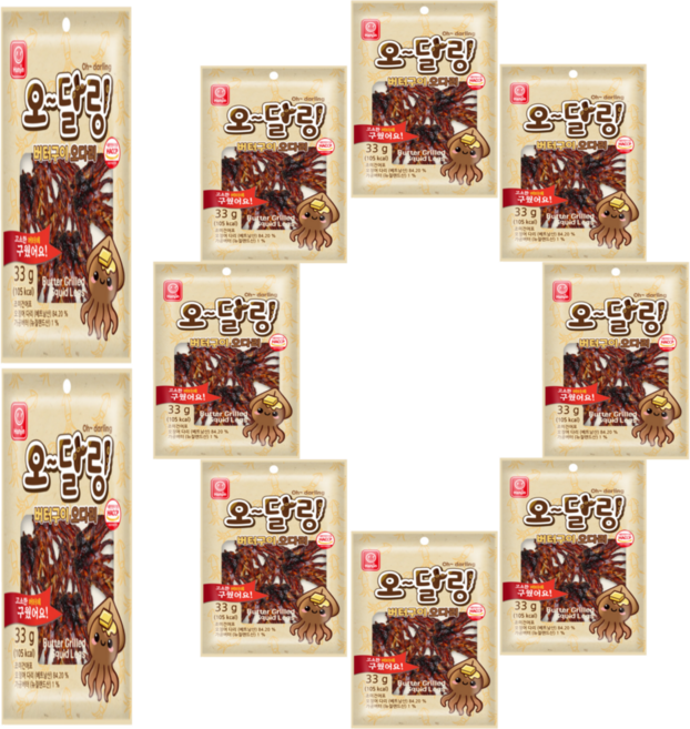 한진식품 오달링 버터구이 오다리, 10개, 33g
