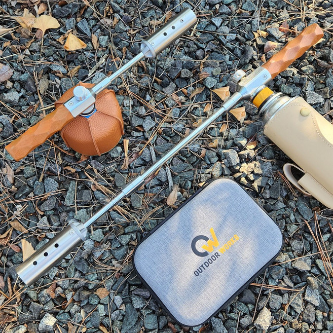 아웃도어웍스 캠핑토치 4단분리 우드그립 액화방지 가스토치 75cm, 1개