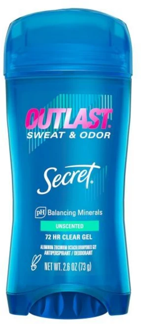 여성용 시크릿 아웃라스트 항균 데오드란트 땀 및 냄새 방지 PH 밸런싱 미네랄 클리어 젤 무향 2.6온스, 1개, 73g - 쿠팡
