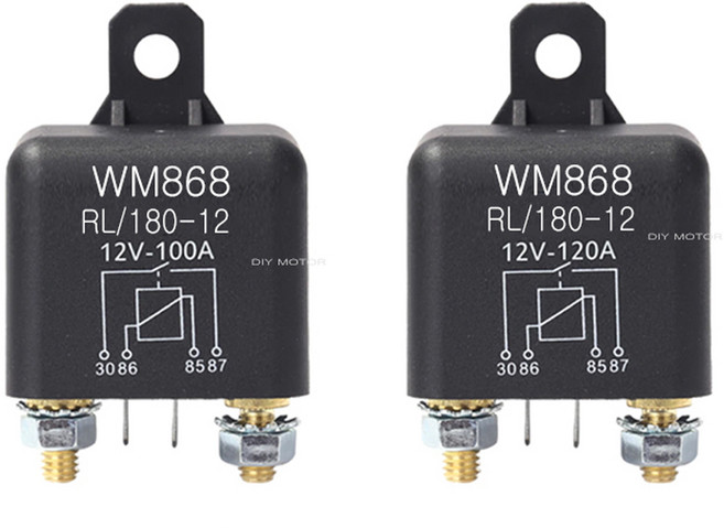 락모터스 릴레이 100A 120A 12V 대용량 파워릴레이 보조배터리 방전방지 콤프레셔, 1개