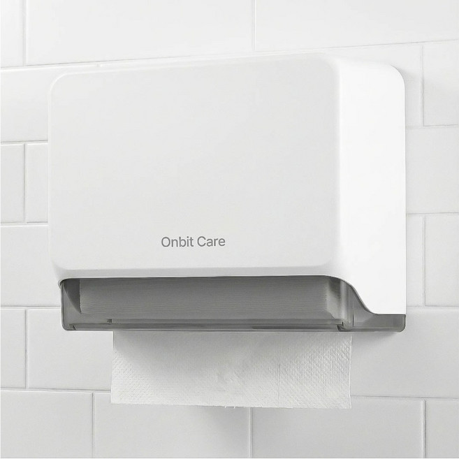 온빛홈 무타공 핸드타올 케이스 페이퍼타올 걸이, 1개, 화이트