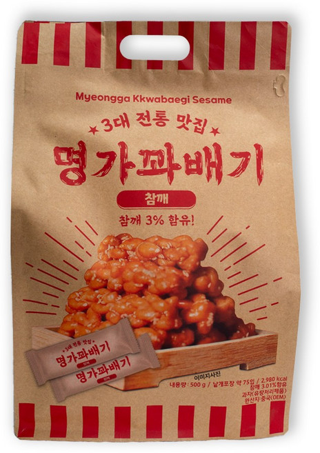 명가꽈배기 참깨맛, 500g, 1개