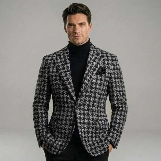 본퀄리티 하운드 투스 울 블레이저