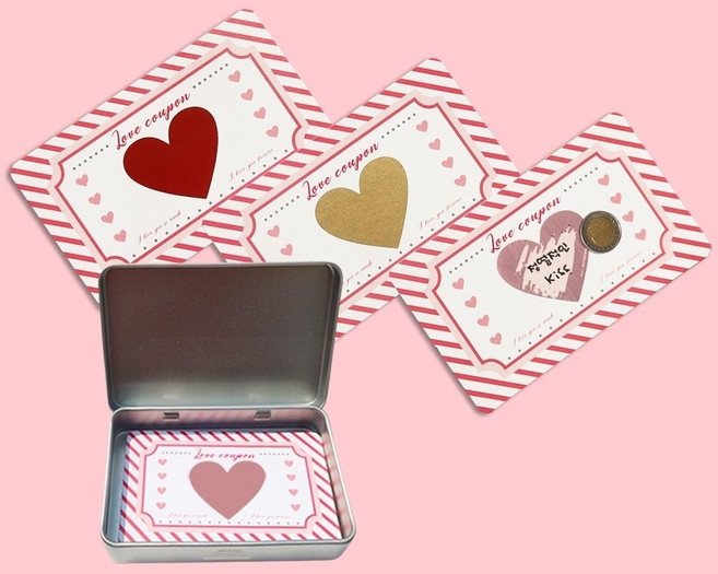 커플쿠폰 DIY제작 러브스크래치복권 틴케이스세트, 쿠폰(40개) + 틴케이스 1개 세트