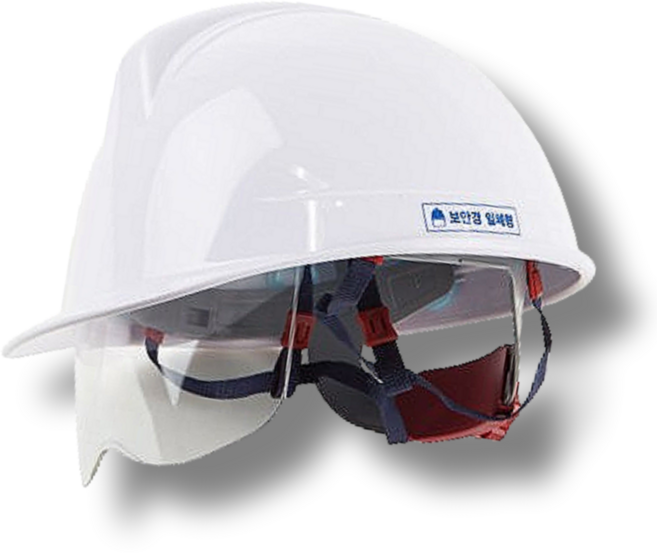 철물점아빠 안전모 WH-02 투명 보안경안전모 백색 일체형내피, 화이트, 1개