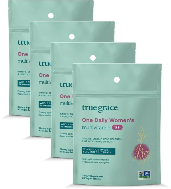 트루그레이스 40세이상 여성 원데일리 멀티비타민 미네랄 True Grace One Daily Women Multivitamin, 4개, 90정 - 쿠팡