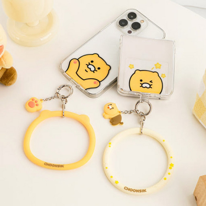 홈앤키즈 카카오프렌즈 춘식이 핸드폰 팔찌 스트랩 세트 휴대폰 손목걸이 분실방지 도난방지 고리, 춘식이 핸드폰 팔찌 스트랩 세트 젤리, 1개