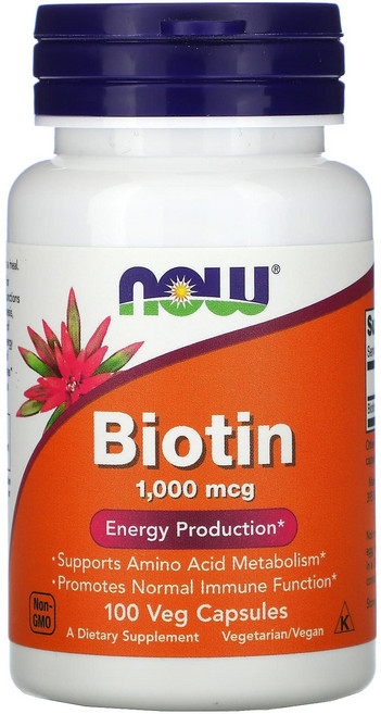나우푸드 비오틴 1000mcg 에너지 프로덕션 베지 캡슐, 100정, 1개
