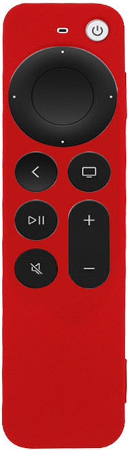 TV 4K 2세대 Siri 리모컨 충격 방지와 호환되는 실리콘 컨트롤러 낙하 방지 보호 케이스, 빨간., 1개