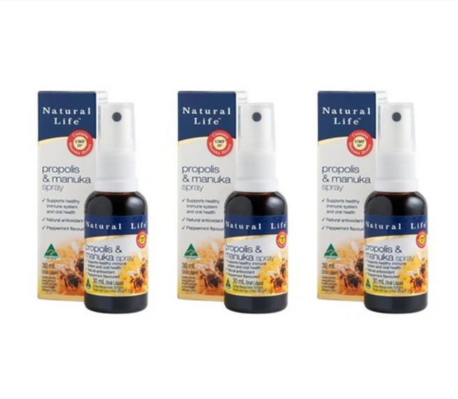 호주 네추럴 라이프 프로폴리스 마누카 스프레이 30ml 3개+프로폴리스 캔디 1팩 - 쿠팡