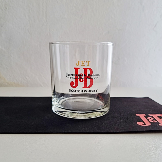 J&B JET 위스키 온더락잔 언더락 양주 글라스 빈티지 우유컵 아이스커피, 바매트, 1개