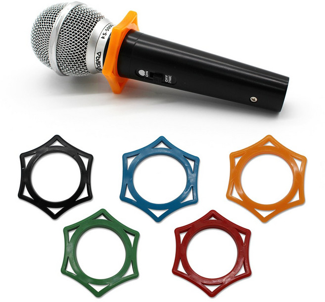 디보이스 MSR-01 마이크 굴림방지 홀더 육각고무 5개 1세트, 모든 색상 1개씩