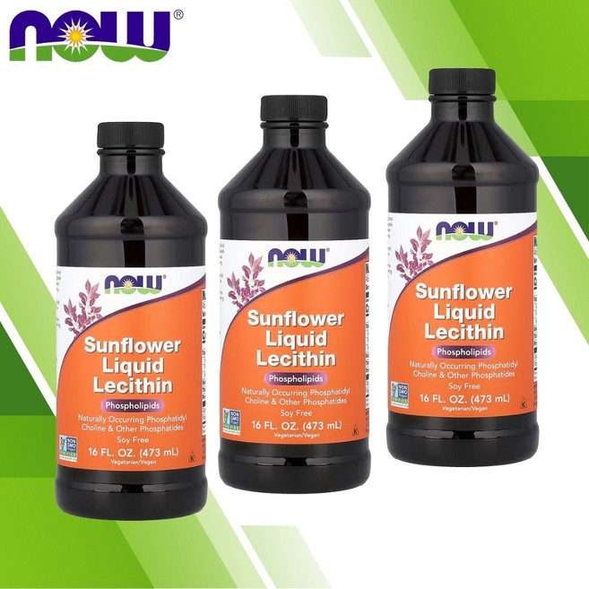 나우푸드 레시틴 액상 해바라기 Lecithin 포스파티딜콜린 473ml 3개
