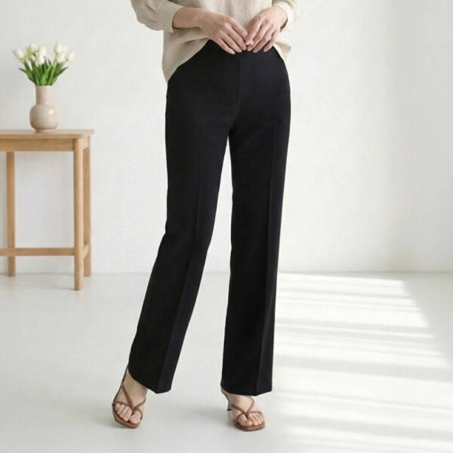 [에이플심플] 간절기 여성 일자 레귤러핏 고탄력 스판바지