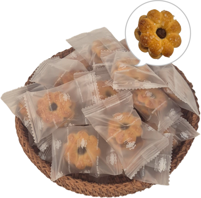 태국파인애플잼쿠키 3kg 베스트셀러 디저트 카페간식 서비스용간식 회사간식 대용량벌크과자, 1개