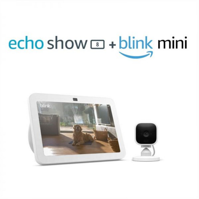 Echo Show 8 3세대 Blink Mini 번들 2023년형 글레이셔 화이트