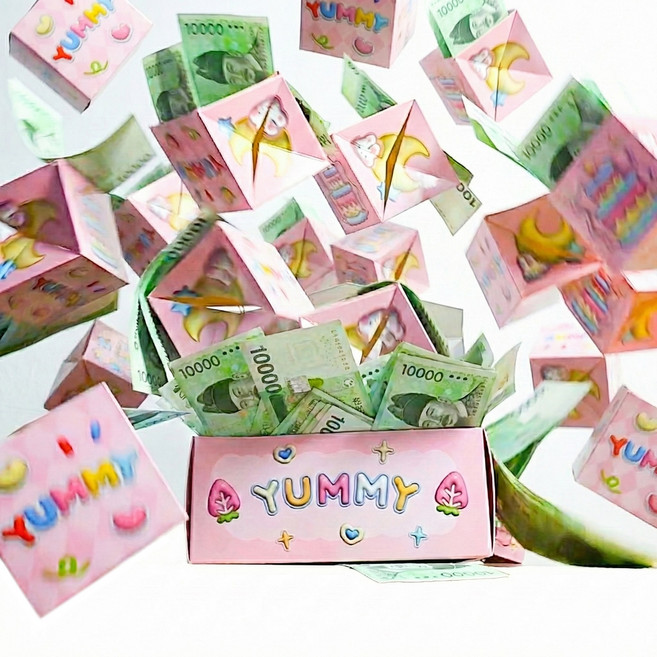 돈폭탄 점핑 용돈박스 부모님 생신 반전 서프라이즈 돈벼락 팝업 환갑 칠순 생일 선물, 10개입 - 돈폭탄, 1개