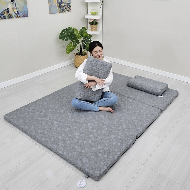 슬립쿠플러스 구리항균 poe 에어코일 3단 접이식 토퍼 매트리스 기능성