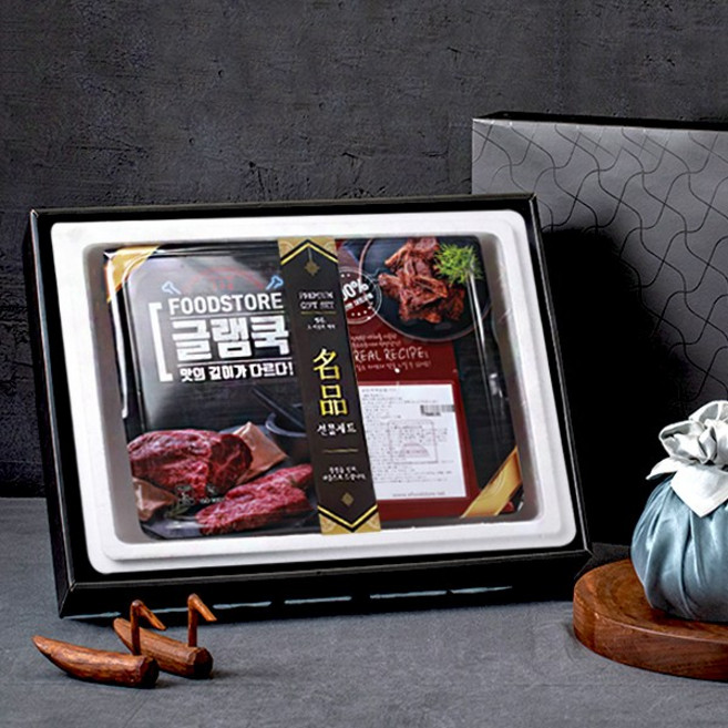 [글램쿡] 수입산 양념돼지갈비 명절선물세트 4kg, 1개